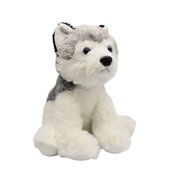 Aurora World Siberian Husky Plush Toy Stuffed Animal Blue Eye Gray White 14" - Picture 1 of 7
